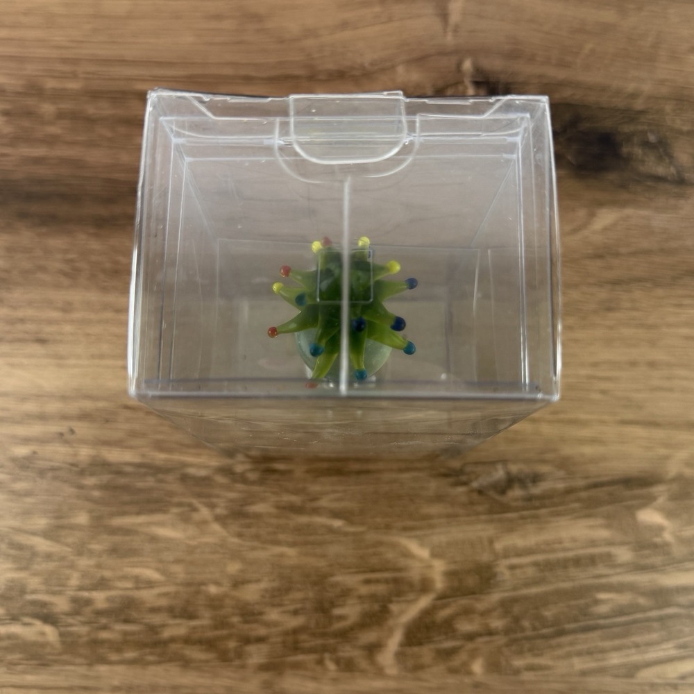 Pier 1 Imports Christmas Tree Bottle Stopper Green Glass Metal Stem w/ Gift Box - Picture 8 of 8